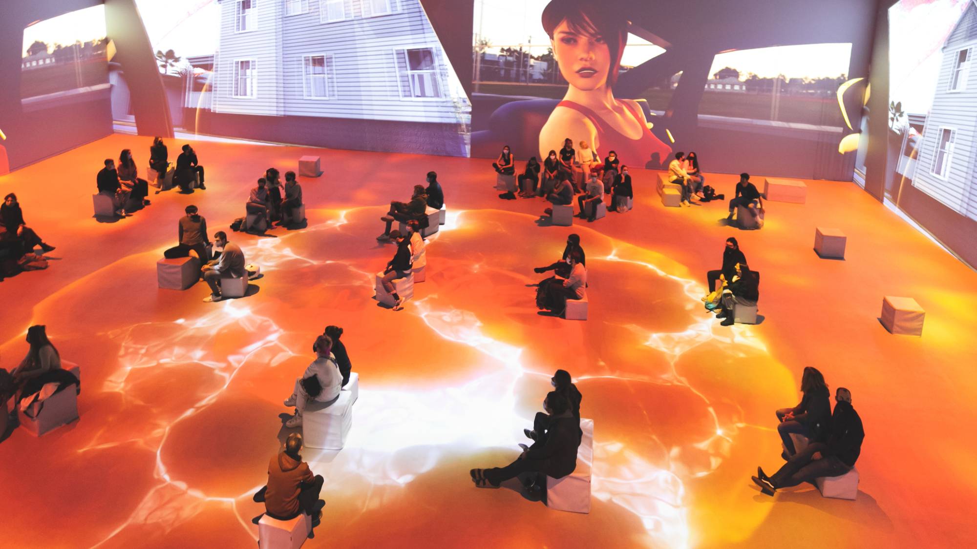 Samuel Fouracre in a large-scale installation setting for Psyk Labs